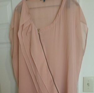 ASOS Sheer Tunic Zipper Blouse